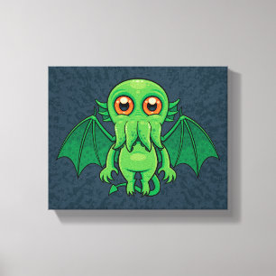 Impressão Em Tela Monstro Verde Cthulhu