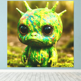 Impressão Em Tela Monstro verde da goa - Impressão de uma tela branc