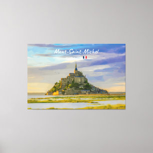Impressão Em Tela Mont-Saint-Michel, França - Abadia Medieval