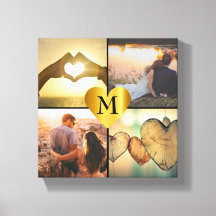 Montagem de fotos personalizada x4 com monograma d