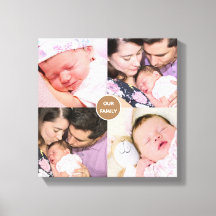 Montagem Quadrada de Quatro Fotos da Família