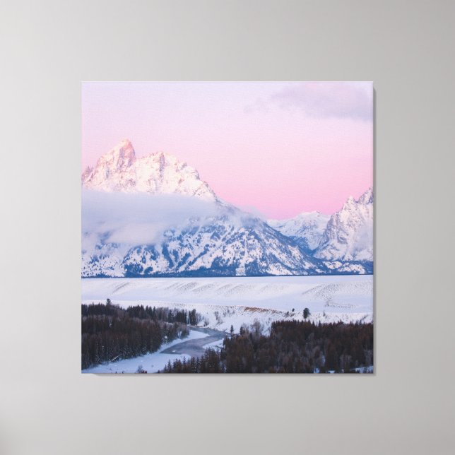 Impressão Em Tela Montanha de inverno (Frente)
