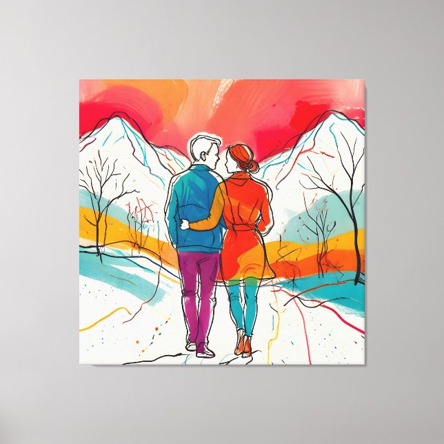 Impressão Em Tela Montanha Romance (Frente)