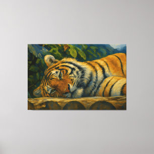 Impressão Em Tela Montanha - Tigre na Natureza
