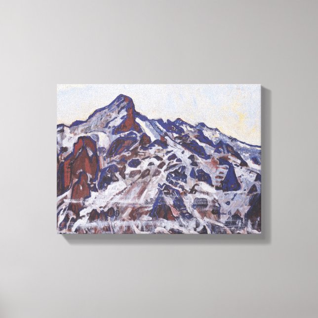 Impressão Em Tela Montanha Wetterhorn (Paisagem de inverno de neve) (Frente)