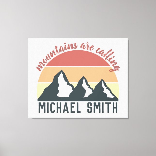 Impressão Em Tela Montanhas de pastel de safra chamam cinza de monog (Frente)