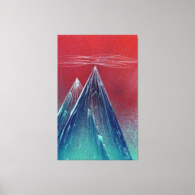 Impressão Em Tela Montanhas e altitude elevada úmida (Frente)