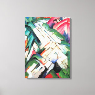 Impressão Em Tela Montanhas (Paisagem) por Franz Marc, Arte Antiga