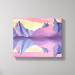 Impressão Em Tela Montanhas Pastel | Céu Aquarela