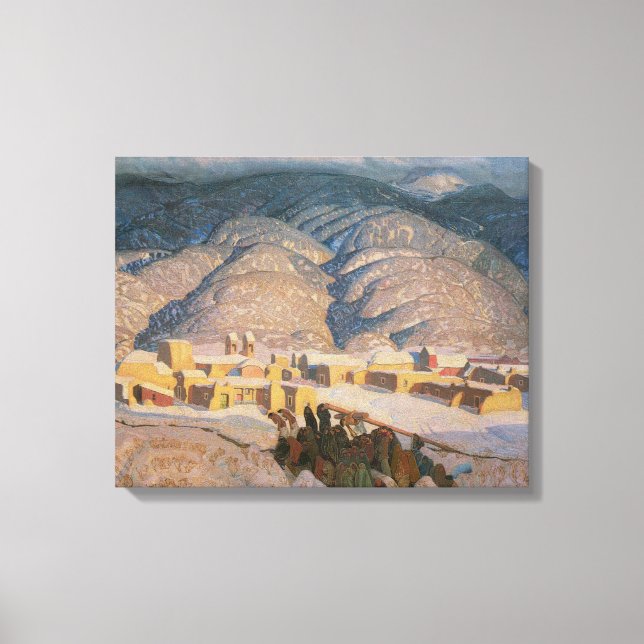 Impressão Em Tela Montanhas Sangre de Cristo por Blumenschein (Frente)