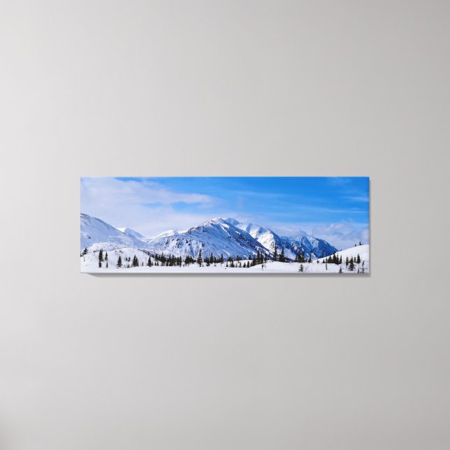 Impressão Em Tela Montanhas Snowy no Alasca (Frente)