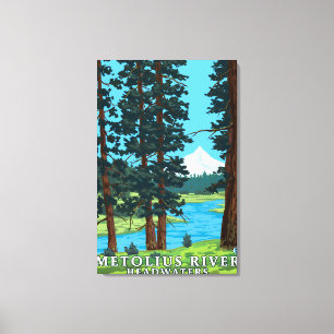 Impressão Em Tela Montante do rio de Metolius, Oregon
