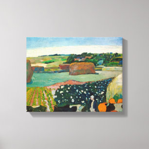 Impressão Em Tela Monte de feno de Paul Gauguin   em Brittany, 1890