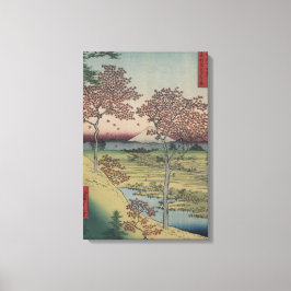 Impressão Em Tela Monte Fiji e Folhas de Maple - Japonês Vintage
