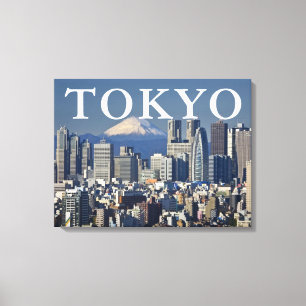 Impressão Em Tela Monte Fuji Distrito de Shinjuku Skyline Tokyo Ja