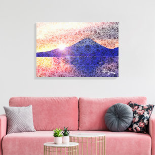 Impressão Em Tela Monte Fuji VI Sunburst Blue por Rofey