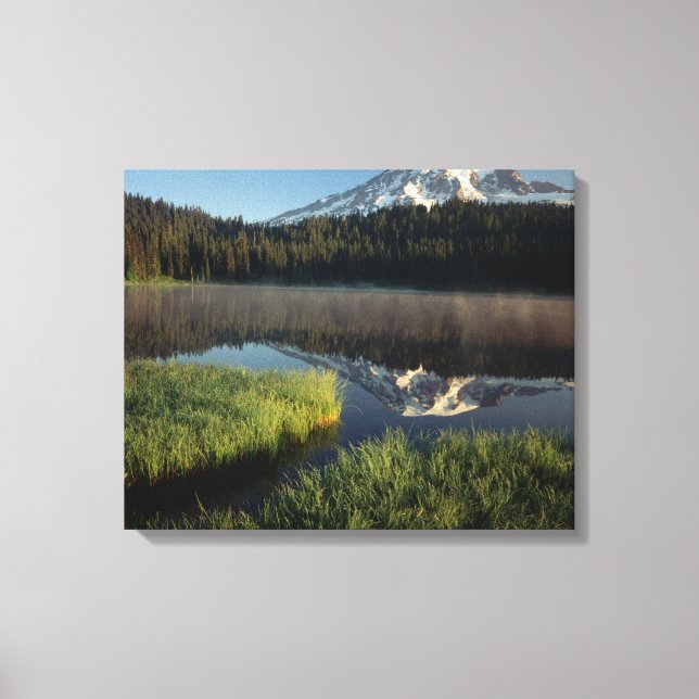 Impressão Em Tela Monte Rainier Refletido no Lago Refletido (Frente)