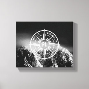 Impressão Em Tela Montes dramáticos do emblema da estrela da Compass