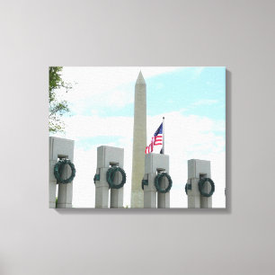 Impressão Em Tela Monumento a Washington e Memorial da II Guerra Mun