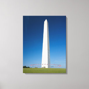 Impressão Em Tela Monumentos Monumento a Washington com Bandeiras