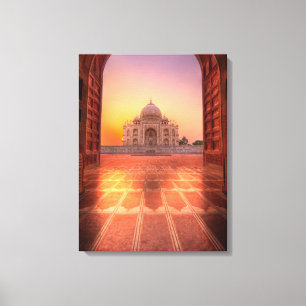 Impressão Em Tela Monumentos Taj Mahal, Índia à Sunset