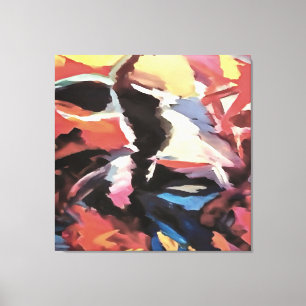 Impressão Em Tela Moody Cow pintura de Abstrato multicoloração