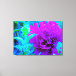 Impressão Em Tela Moody Purple Peony com Linda Folhagem Weigela