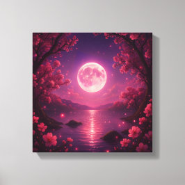Impressão Em Tela Moonlit Cherry Blossom Serenity