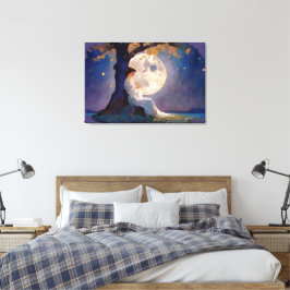 Impressão Em Tela Moonlit Dreamer - Serene Night Sky
