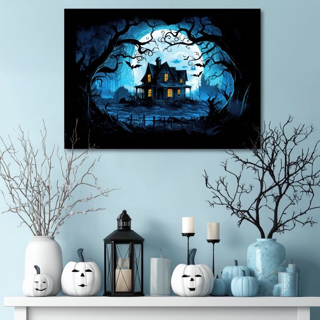 Impressão Em Tela Moonlit Manor Haunted House (Criador carregado)