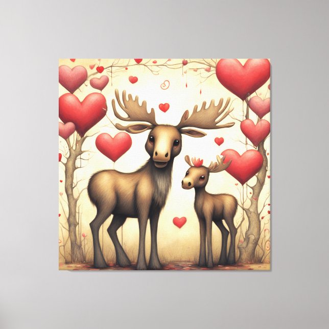 Impressão Em Tela Moose Love 2 (Frente)