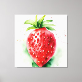 Impressão Em Tela Morango Vibrante