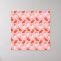 Morangos Rosa Branco Padrão Desenho Frutas