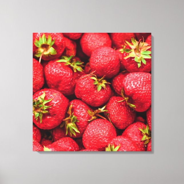 Impressão Em Tela Morangos Vermelho Delicioso Morango (Frente)