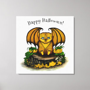 Impressão Em Tela Morcego fofo de Halloween