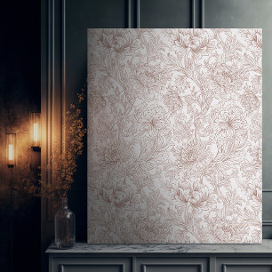 Impressão Em Tela Morris Dusty Rosa Chrysanthemum Padrão Vitoriano