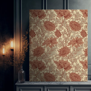 Impressão Em Tela Morris Orange Chrysanthemum Padrão Vitoriano