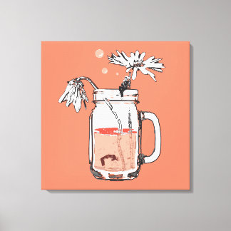 Impressão Em Tela morte de Mason jar daisies