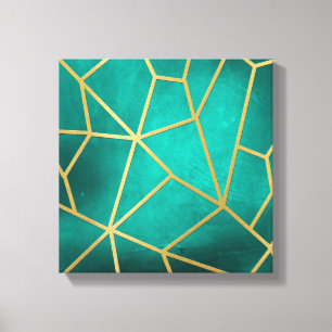 Impressão Em Tela Mosaico Bonito de Costura Dourada