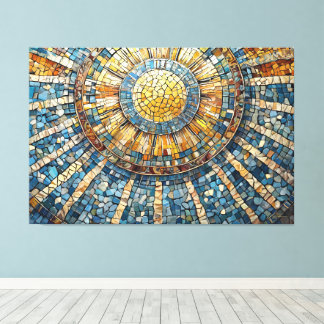 Impressão Em Tela mosaico celeste do sol 004