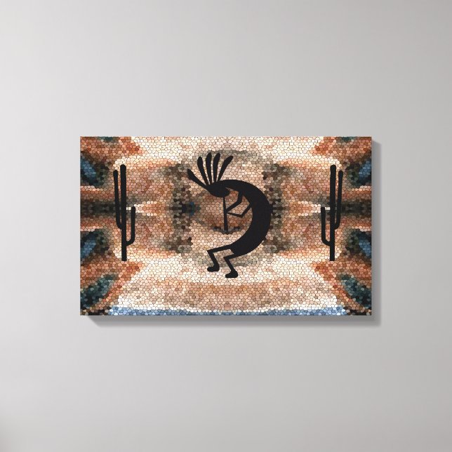 Impressão Em Tela Mosaico do Deserto de Kokopelli no Sudoeste 19,5 x (Frente)
