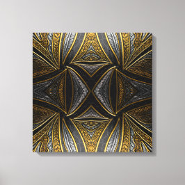 Impressão Em Tela Mosaico Dourado Luxo – Parede de Metal Revestida P