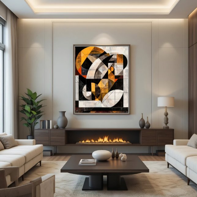 Impressão Em Tela Mosaico Geométrico Abstrato (Criador carregado)
