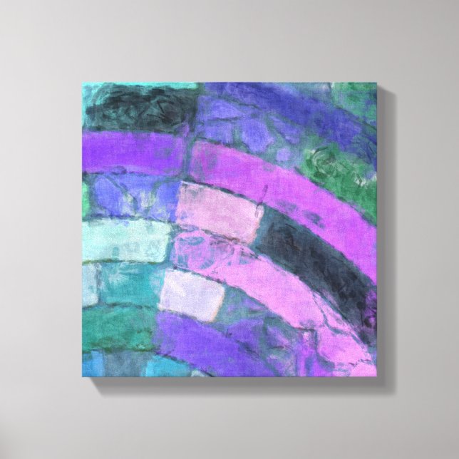 Impressão Em Tela Mosaico Roxo (Frente)