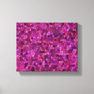 Impressão Em Tela Mosaico Roxo Rosa