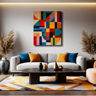Impressão Em Tela Mosaico Vibrante