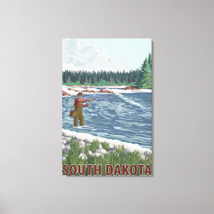 Impressão Em Tela Mosca FishermanSouth Dakota