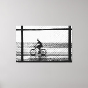 Impressão Em Tela Motion in the Rain: Blurred Cyclist