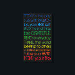 Impressão Em Tela Motivação Colorida<br><div class="desc">11 citações coloridas e personalizáveis com um fundo preto. Todas as citações: - HOJE é o dia - viva com PAIXÃO - seja o seu MELHOR eu - aproveite as pequenas coisas - seja GRATUL - LEIA todos os dias - VIAGEM do mundo - seja GENTIL para os outros -...</div>