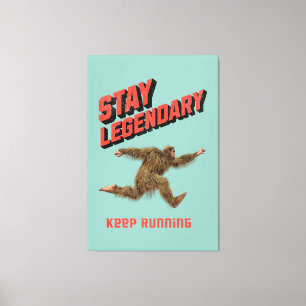 Impressão Em Tela Motivação Divertida de Bigfoot Correndo